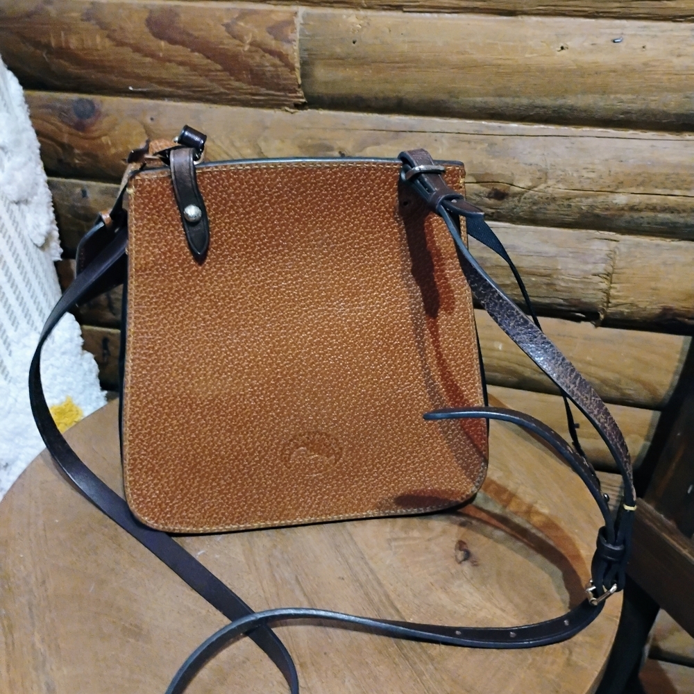 Dooney and Bourke Crossbody Alto Saddle Bag Canvas Leather Black Brown Purse - Picture 4 of 12